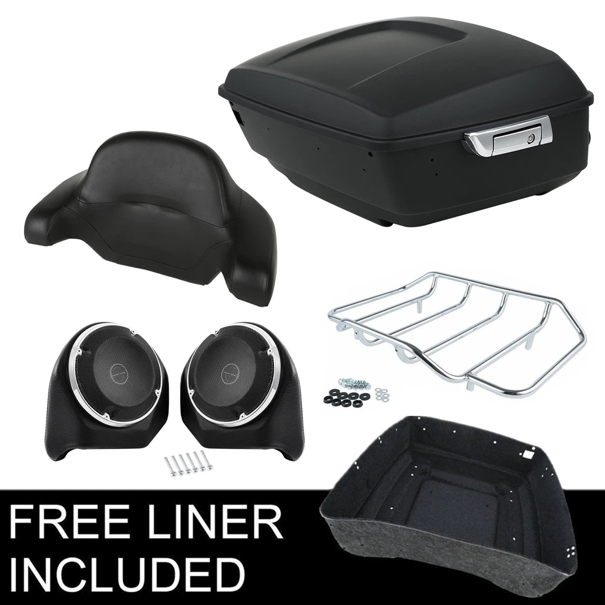 Trunk Pad Rack Speakers for Harley Touring Street Glide (2014–2025)