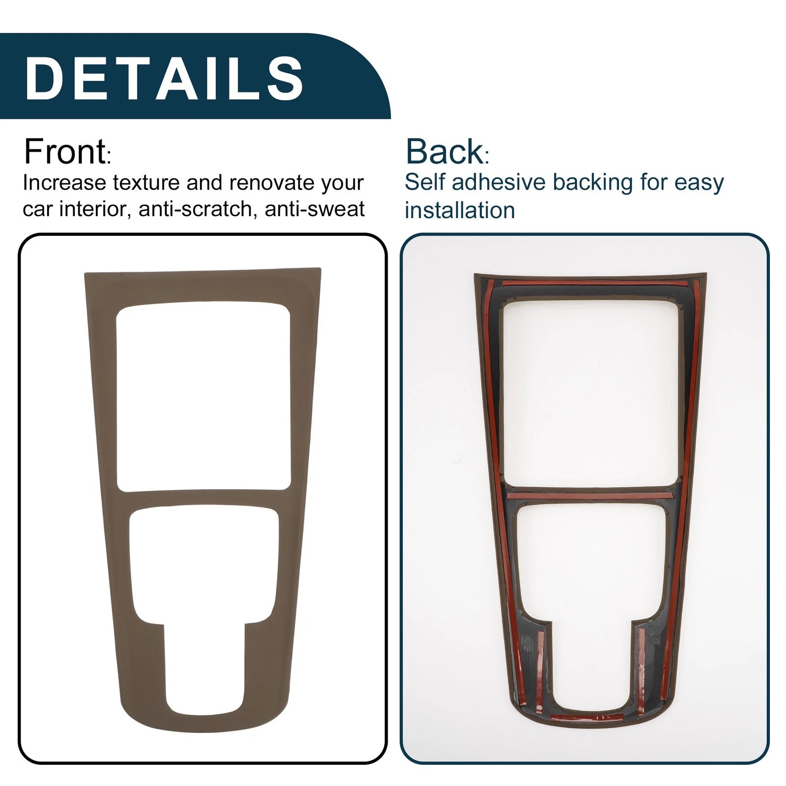 Center Console Panel Sticker for Mercedes-Benz GLA/GLB/EQA/EQB (2020–2024) Deep Brown