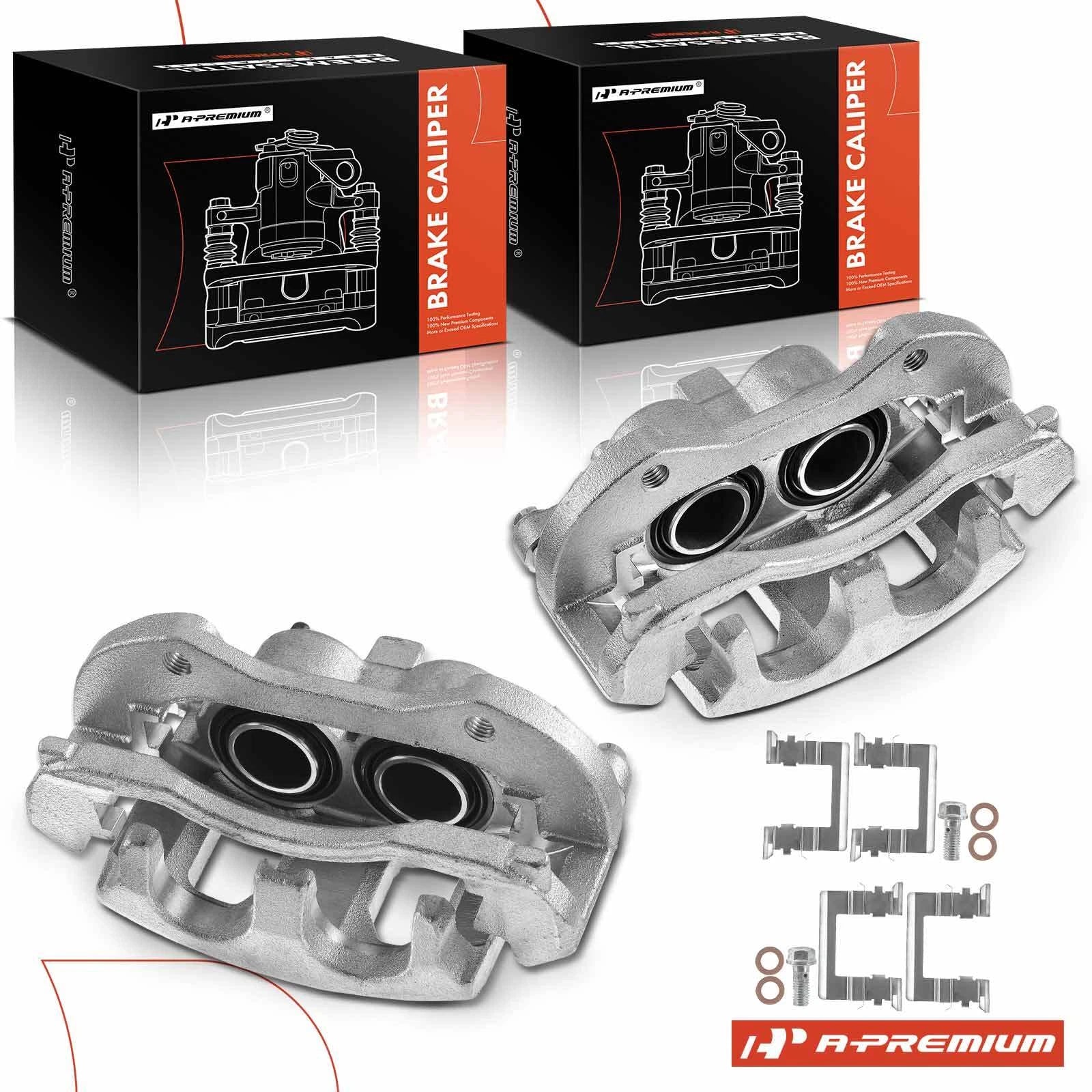 Pair Front Brake Calipers with Brackets for Chevy Impala Monte Carlo (2006–2013)