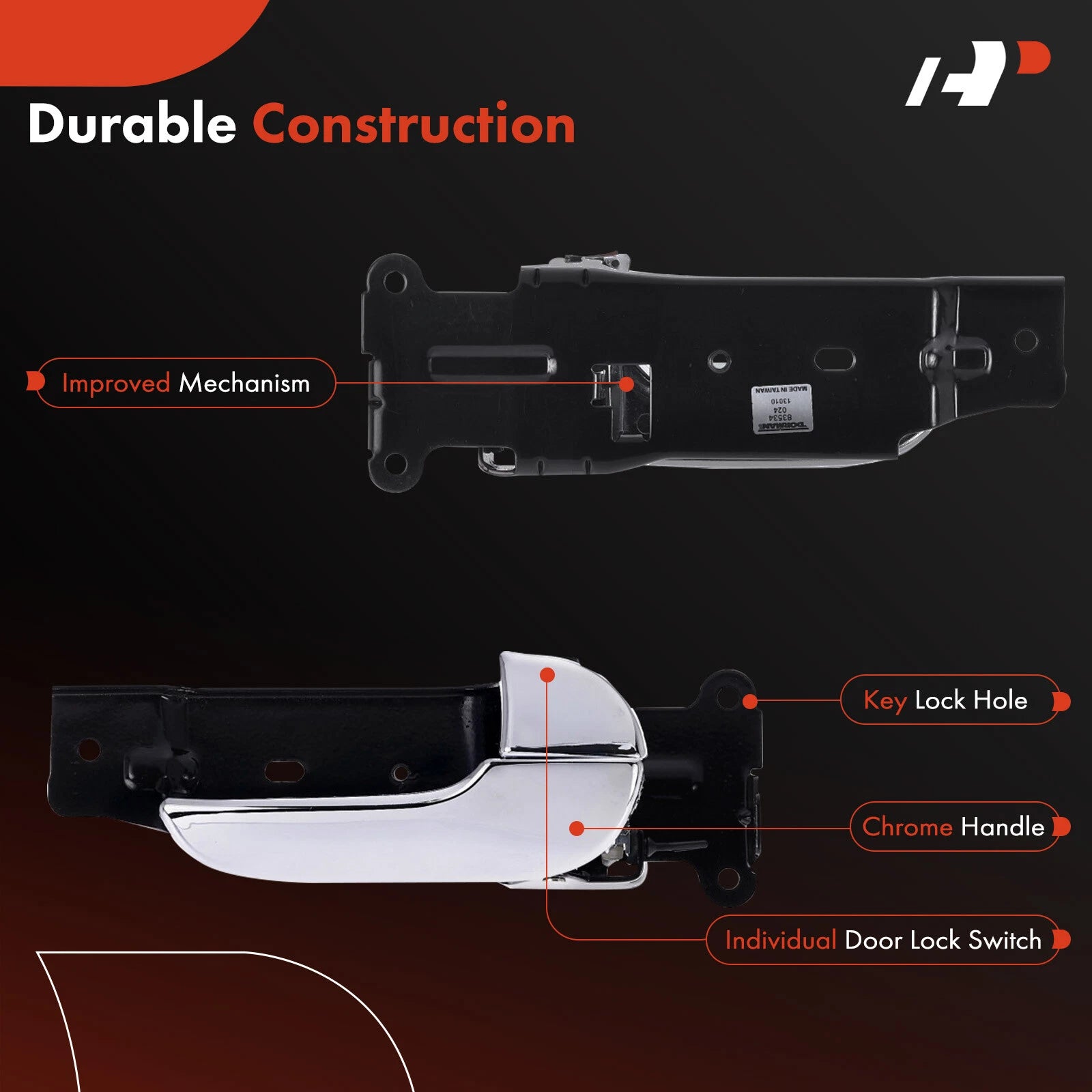 Front Right Plastic Interior Door Handle for Kia Sedona (2002-2005)