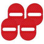 4 x Universal Red Carbon Fiber Scuff Plate Door Lock Covers for Various Models
