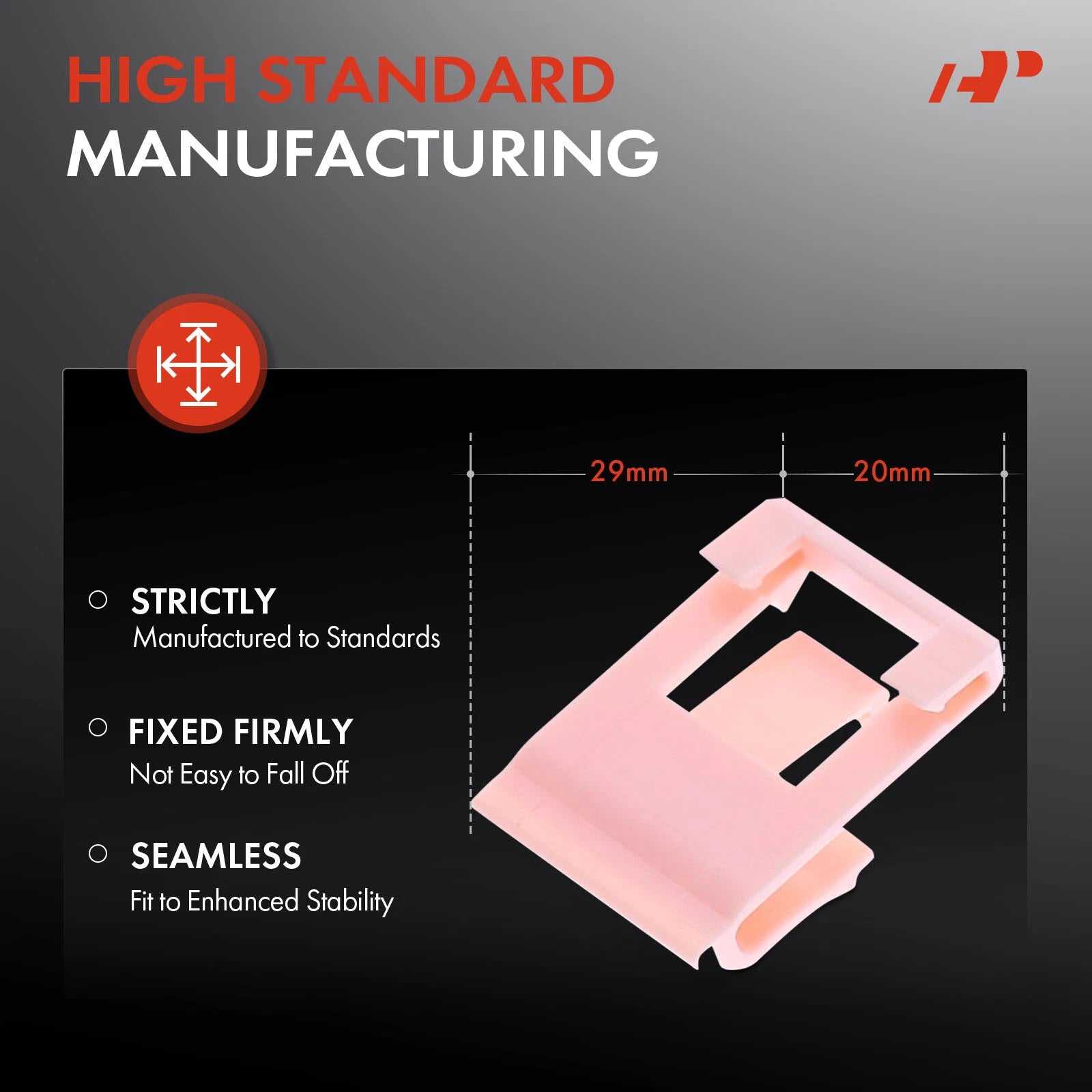 30Pcs 20mm Wide Pink Nylon Molding Clip for Honda Accord CR-V