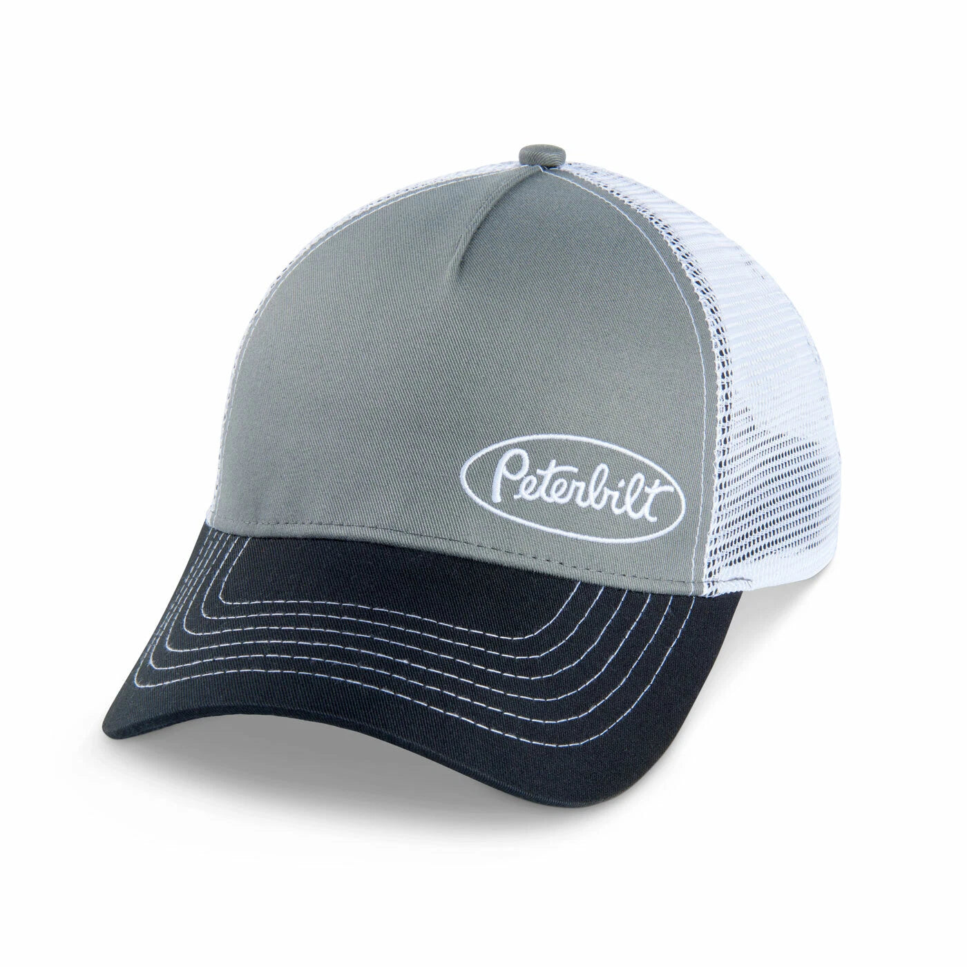 Tri-Color Sloped Mesh Snapback Cap for Peterbilt Motors