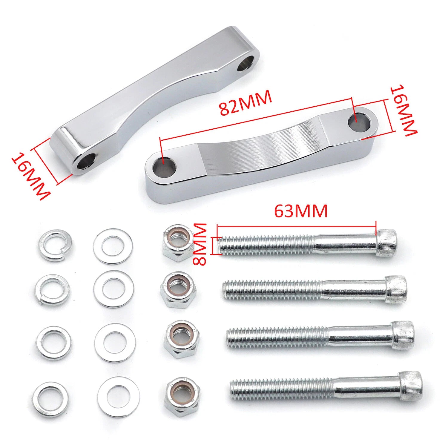 Set of 2 Chrome Front Fender Brackets for Harley Touring (2014–2019)