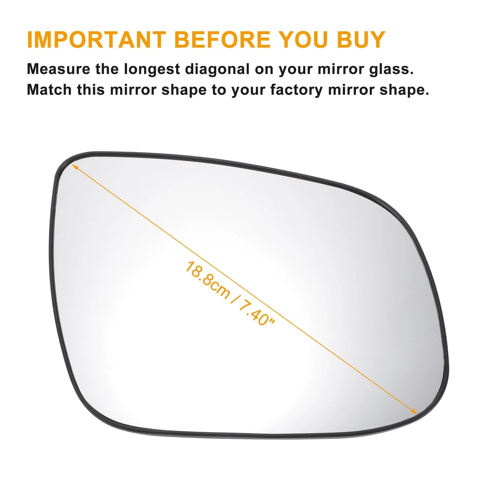 Right Side Heated White Mirror Glass for KIA Ceed (2009–2012)