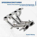 Stainless Steel Polished 4-2 Exhaust Manifold Header for Toyota MR2 Spyder (2000–2005)