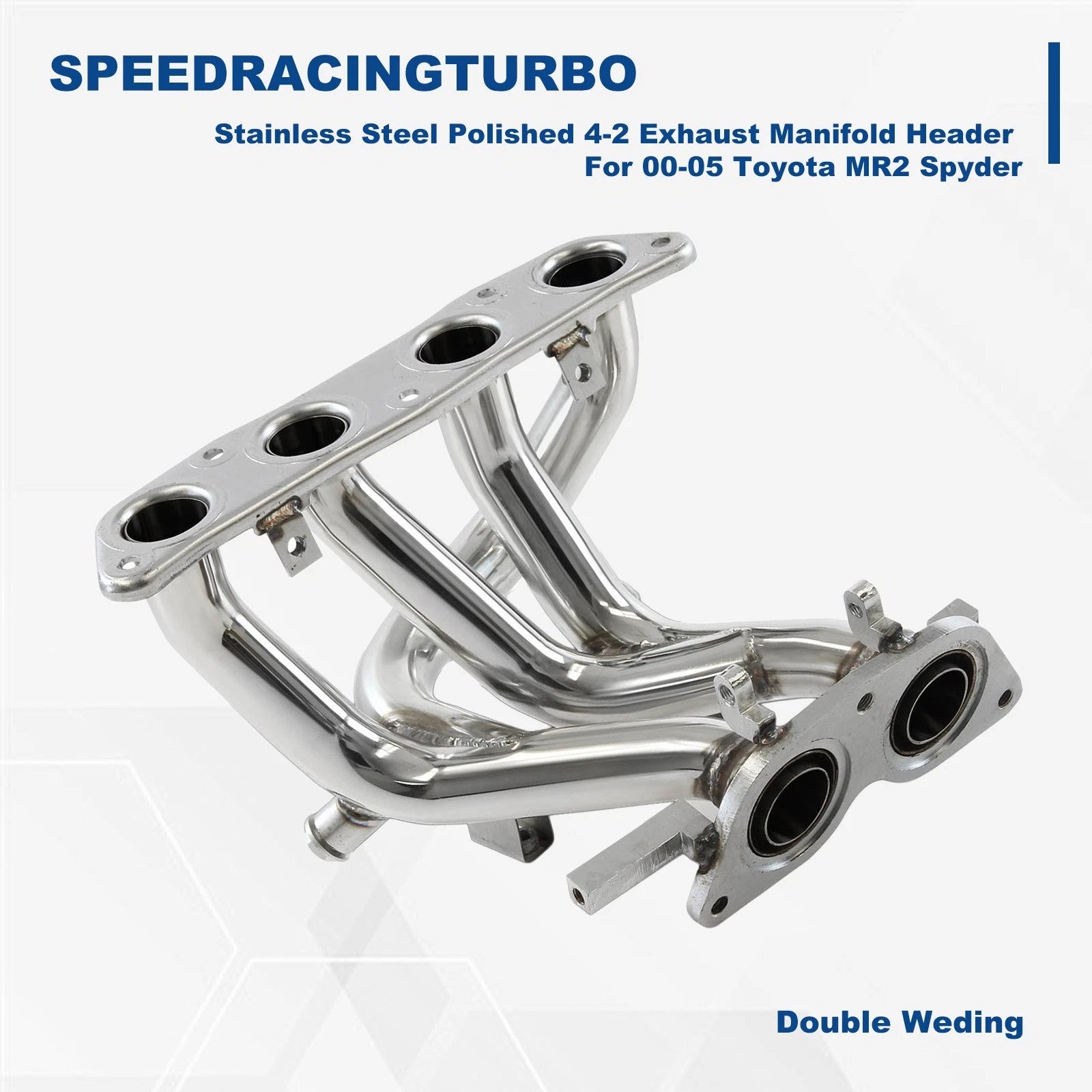 Stainless Steel Polished 4-2 Exhaust Manifold Header for Toyota MR2 Spyder (2000–2005)