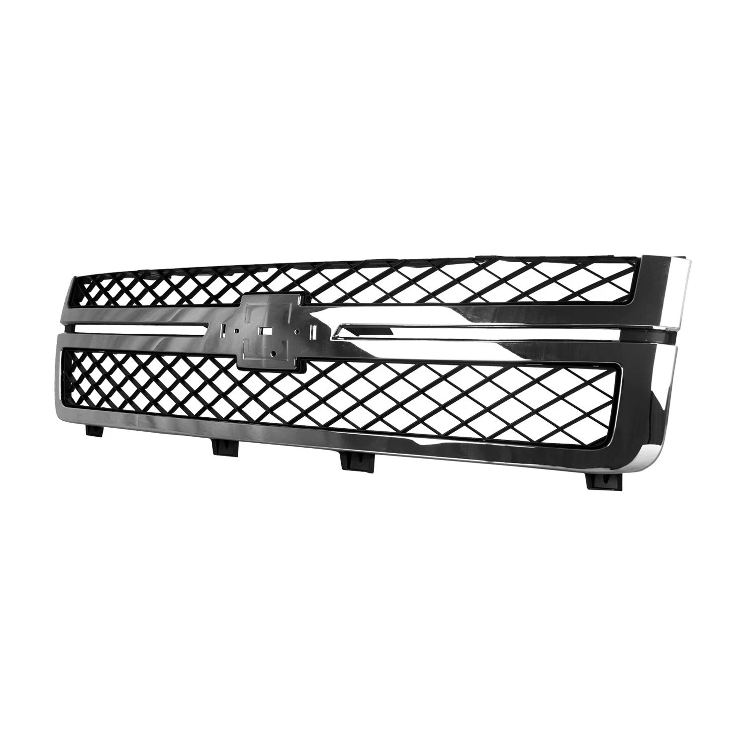 Replacement Gray Chrome/Matte Plastic Front Grille For 2011-2014 Chevy
