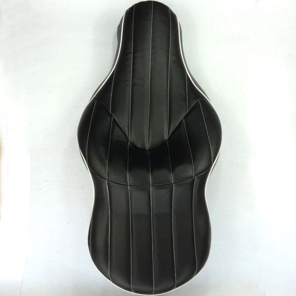 Custom Driver 2-up Vertical Stripes Leather Seat for Harley XL883N XL883L (2005–2013)