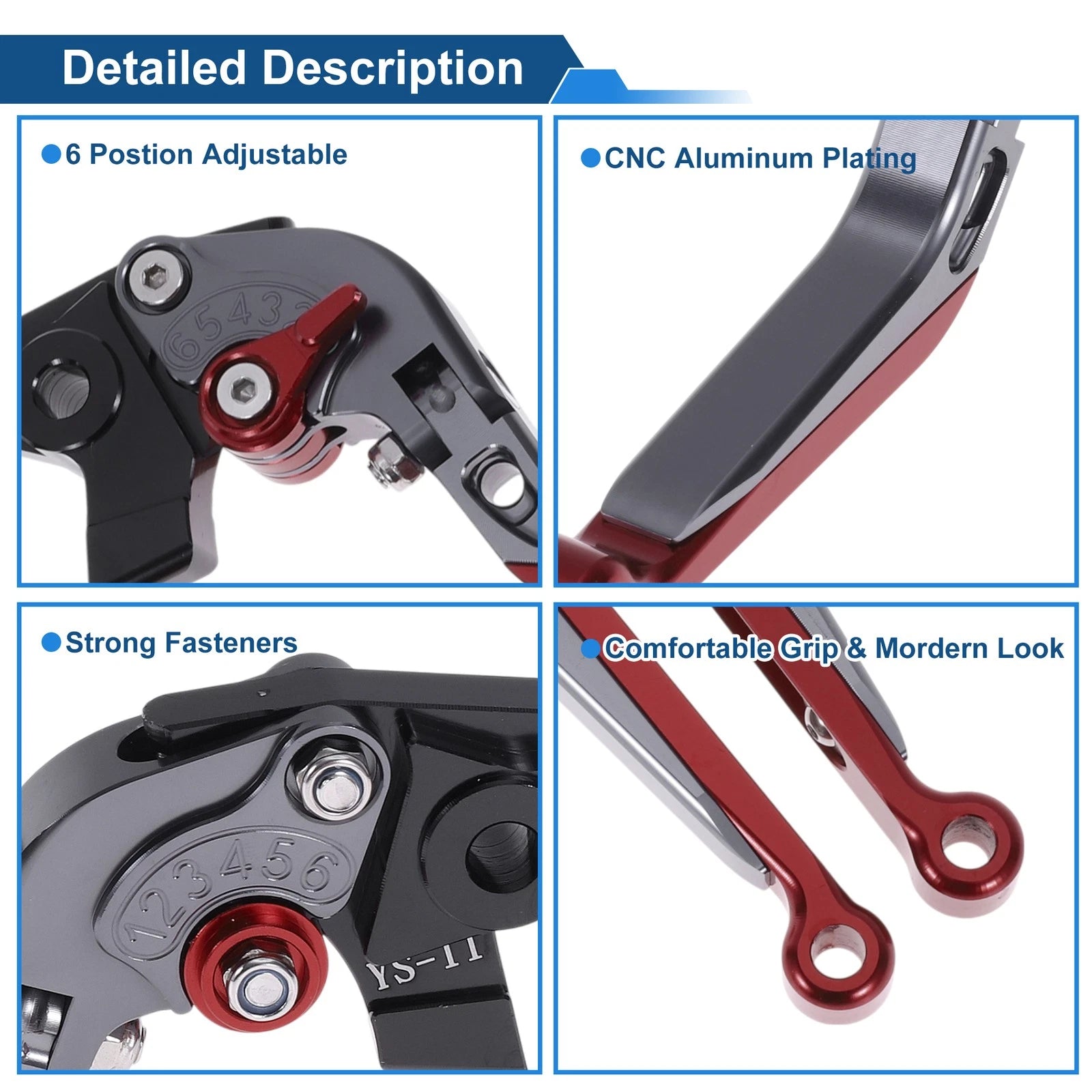 Adjustable Brake Clutch Lever for Honda X11 (1999–2002) Titanium Red