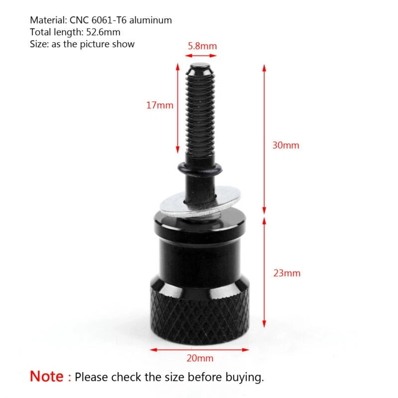 Billet Aluminum Knurled Seat Bolt for BMW R1200 R Nine T R9T (2014–2020)
