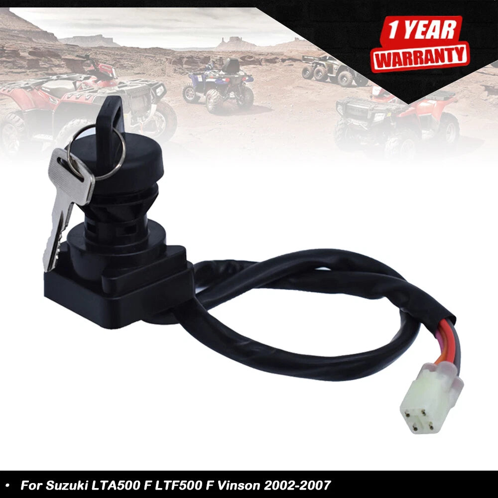 Ignition Key Switch for Suzuki LTA500, LTF500 Vinson (2002–2007)
