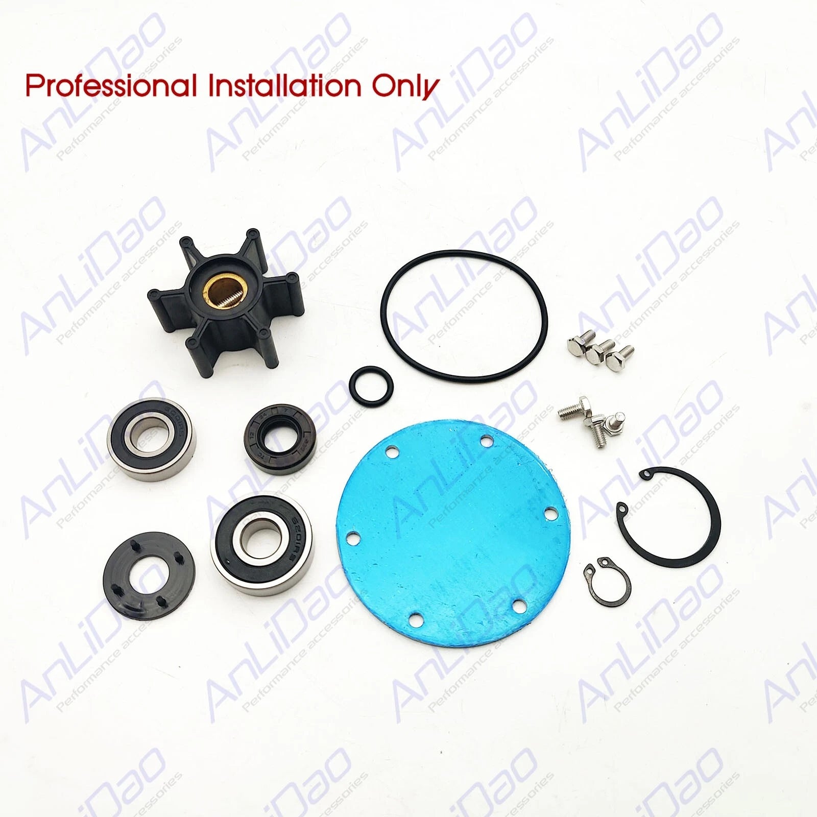 Water Pump Major Rebuild Kit for Yanmar Marine 2YM15 3YM20 3YM30 (N/A) 128990-42500