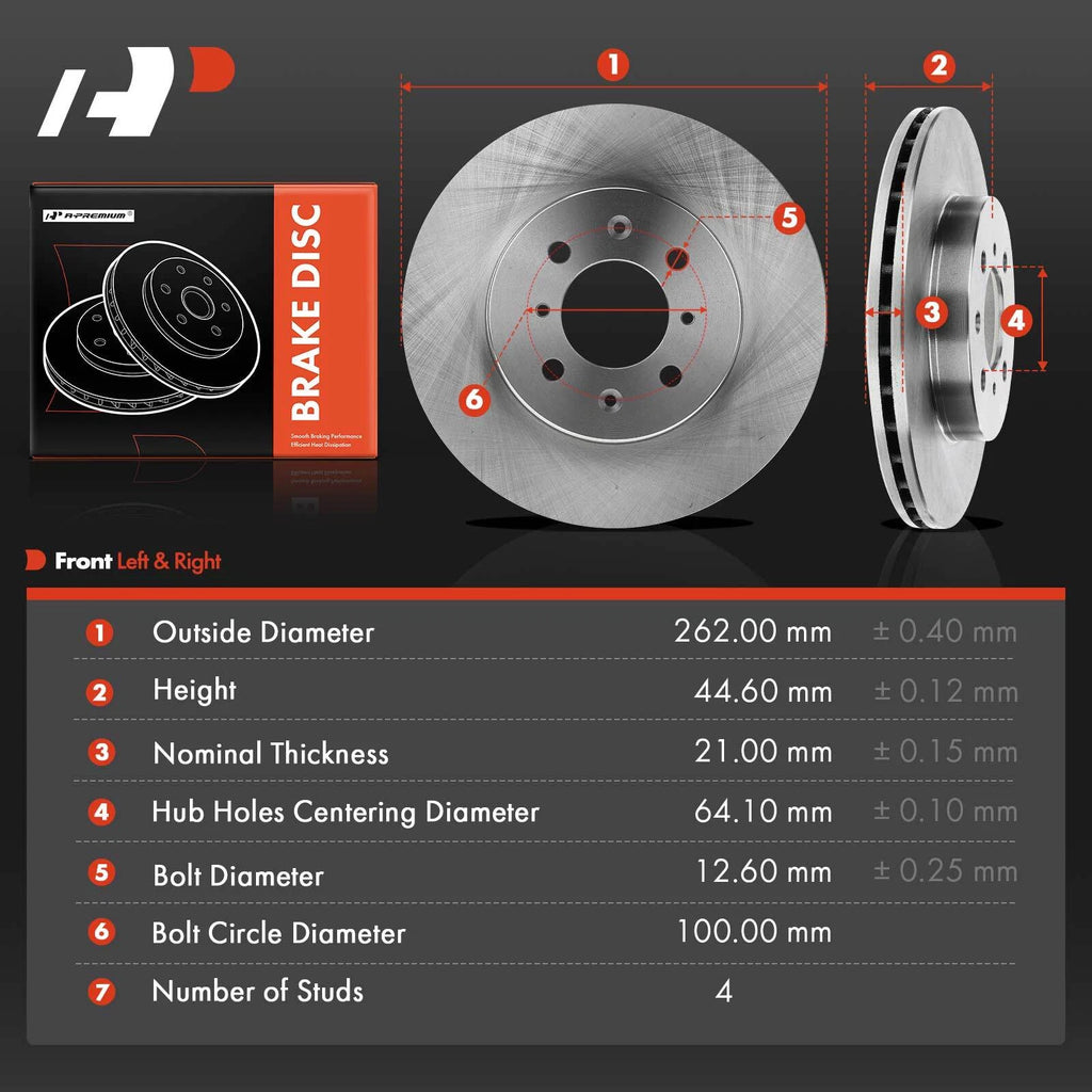 Front Disc Brake Rotors for Honda Civic (1990–2005) & Acura Integra (1992–2001)