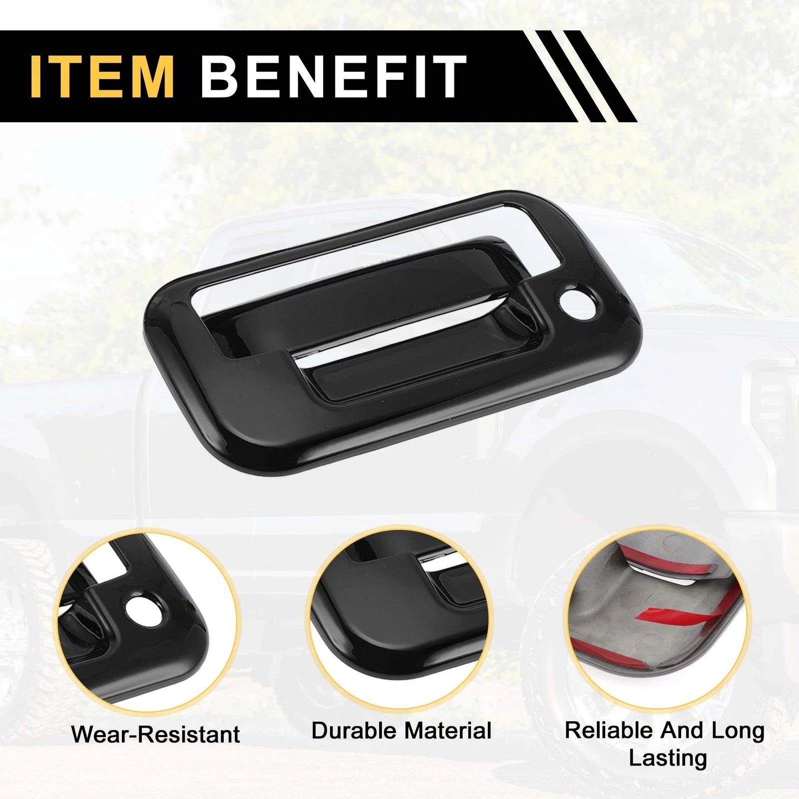 Set of 2 Exterior Door Handle Covers for Ford F-150 (2004–2014) Black