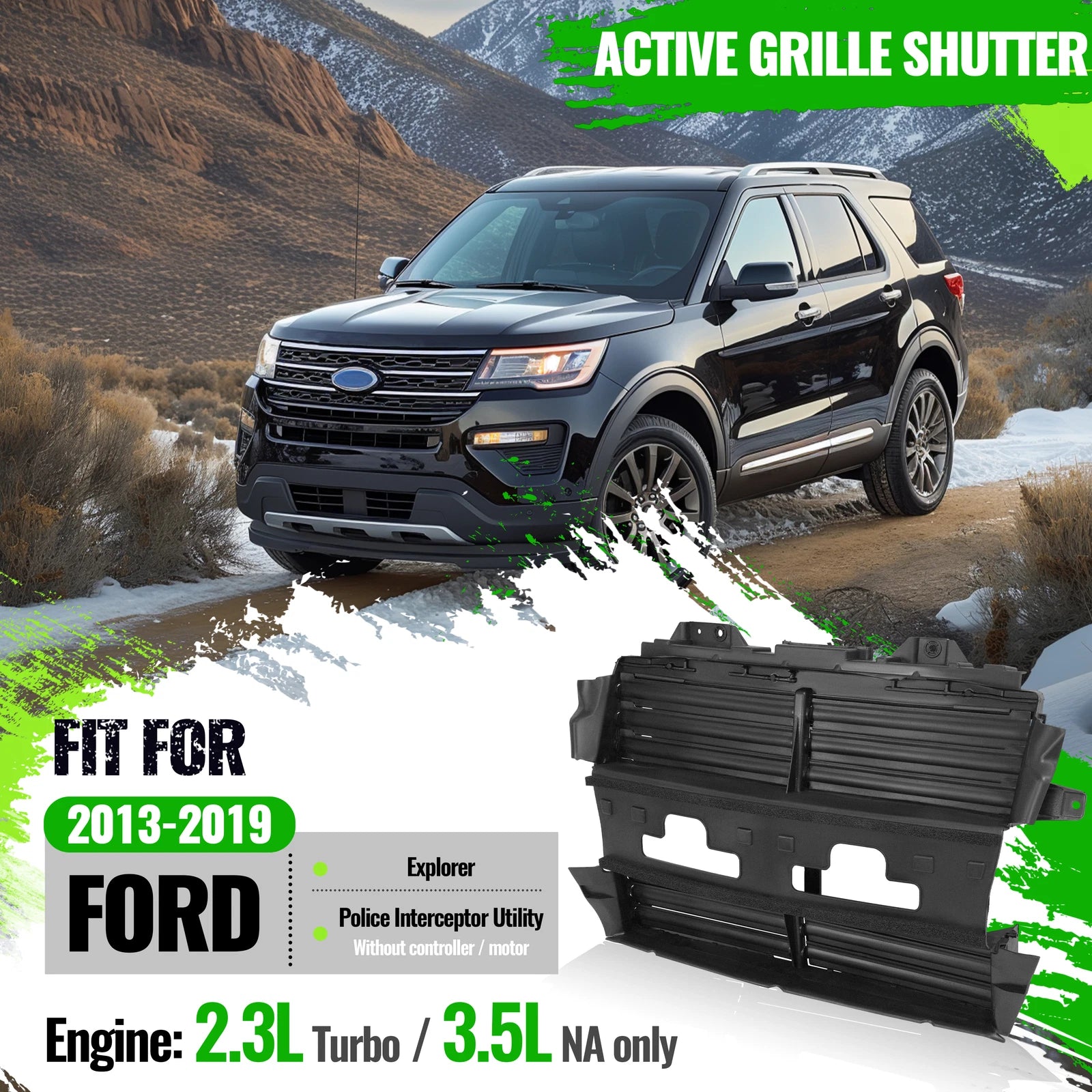Radiator Grille Air Shutter Control Assembly for Ford Explorer (2013–2019)