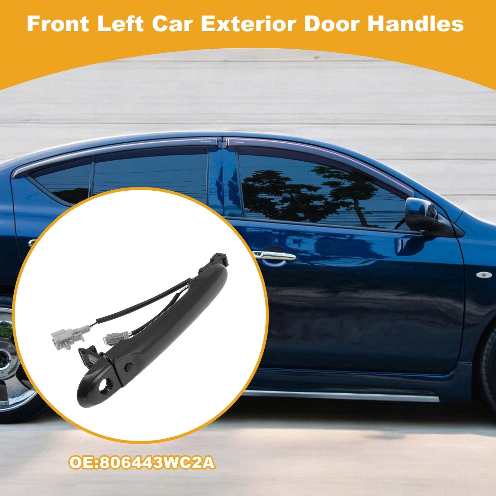 Front Driver Side Door Handle No. 806443WC2A for Nissan Versa (2007–2019)