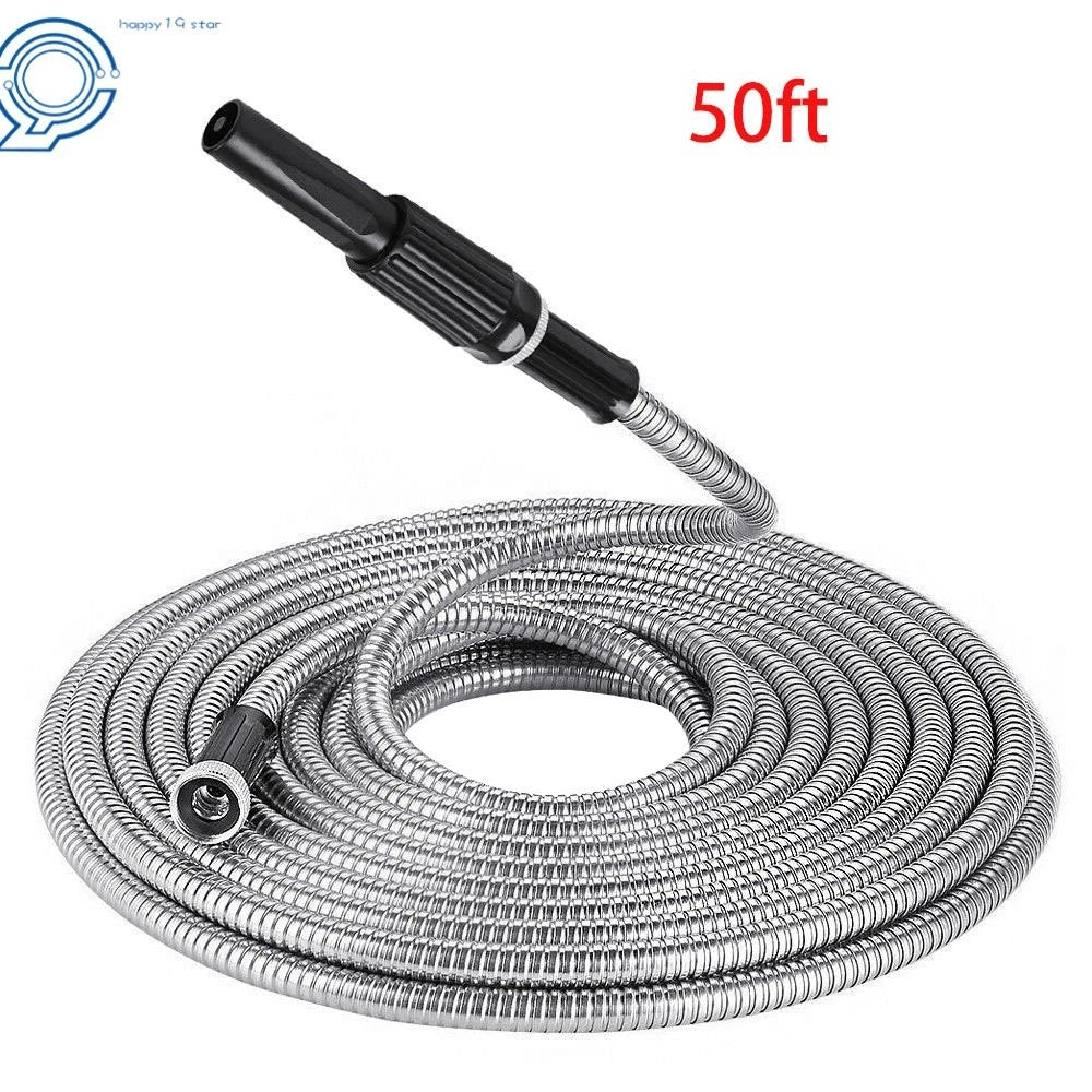 50FT Stainless Steel Flexible Water Hose for Garden
