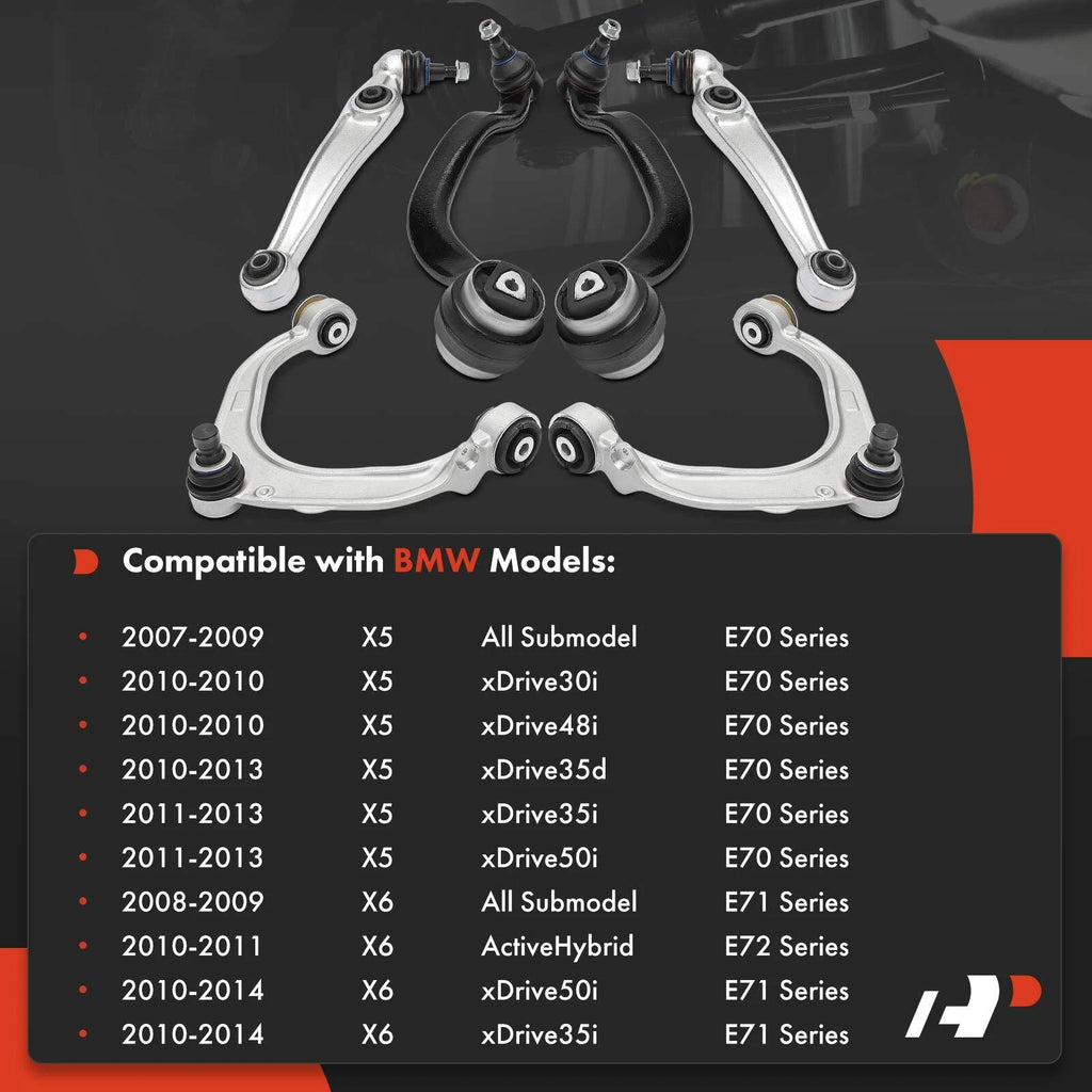 6x Front Control Arm Kit with Ball Joints for BMW E70 X5 (2007-2013) E71 X6 (2008-2014)