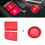 Red P Gear Brake Hold Engine Start Push Button Combo Cover for Mazda 3 (2020)