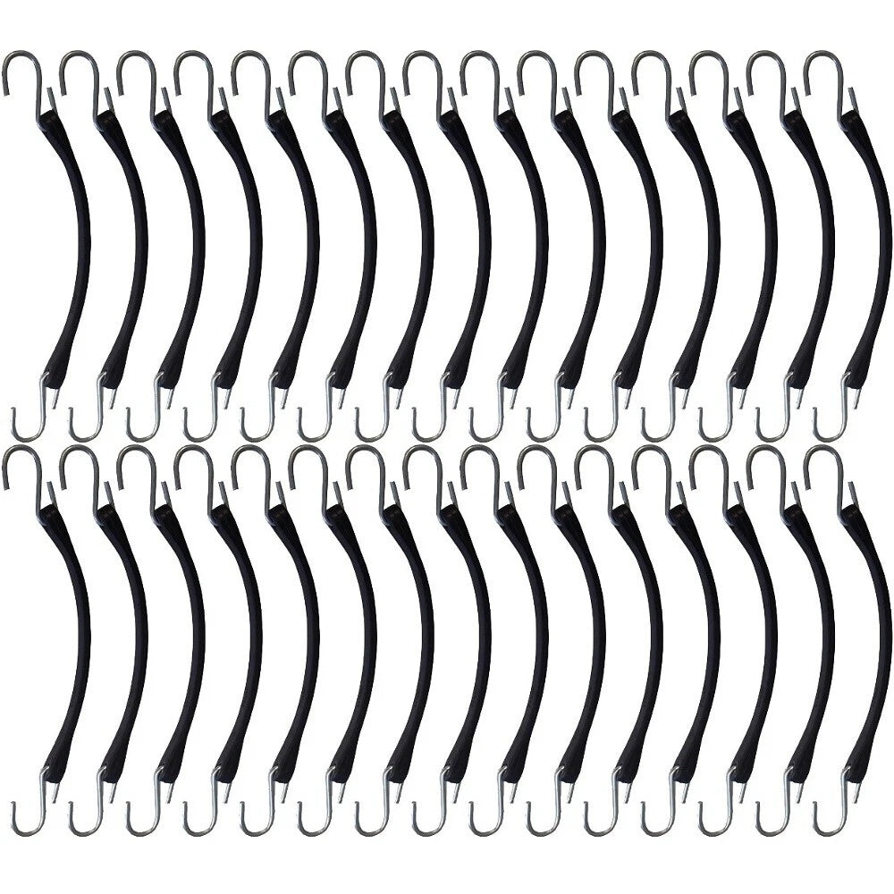 30 Bungee Straps with Steel S Hooks for Trucks & Trailers
