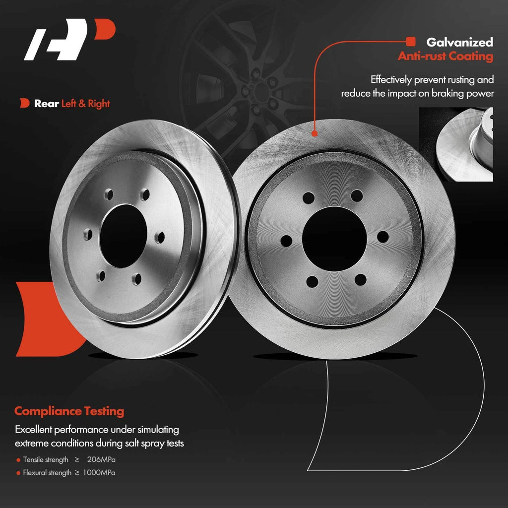 Rear Disc Brake Rotors & Ceramic Pads for Ford Expedition (2003-2006)