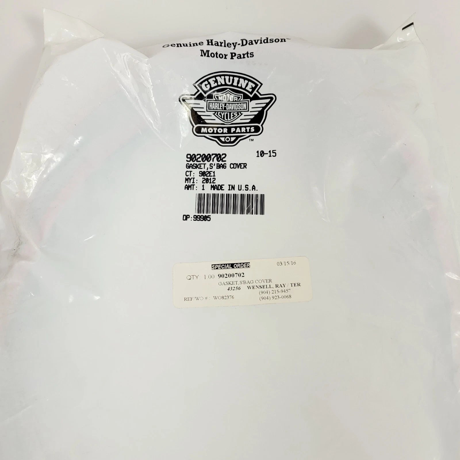 Saddlebag Lid Foam Gasket for Harley Davidson Switchback (2012–2016) 90200702