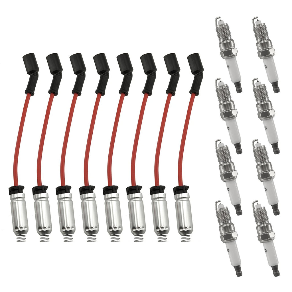 8PCS Ignition Wire & Spark Plug for Chevy GMC V8 Vortec (2000–2009)