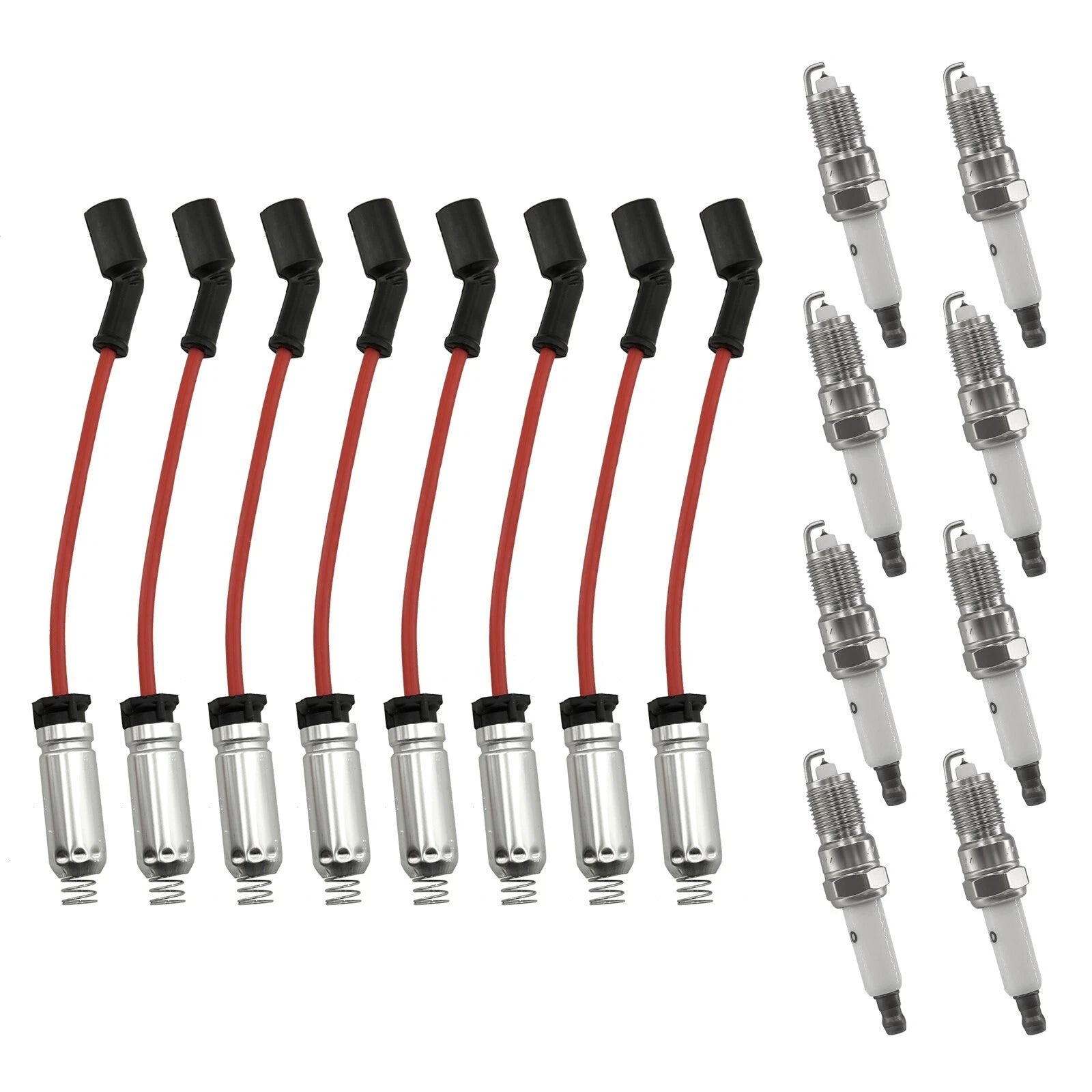 8PCS Ignition Wire & Spark Plug for Chevy GMC V8 Vortec (2000–2009)