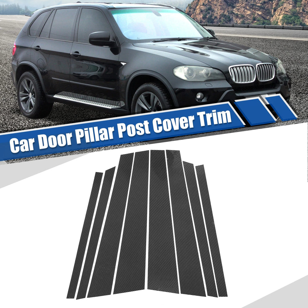 Gloss Carbon Pattern Door Window Pillar Post Cover Trim for BMW X5 (2007–2014)