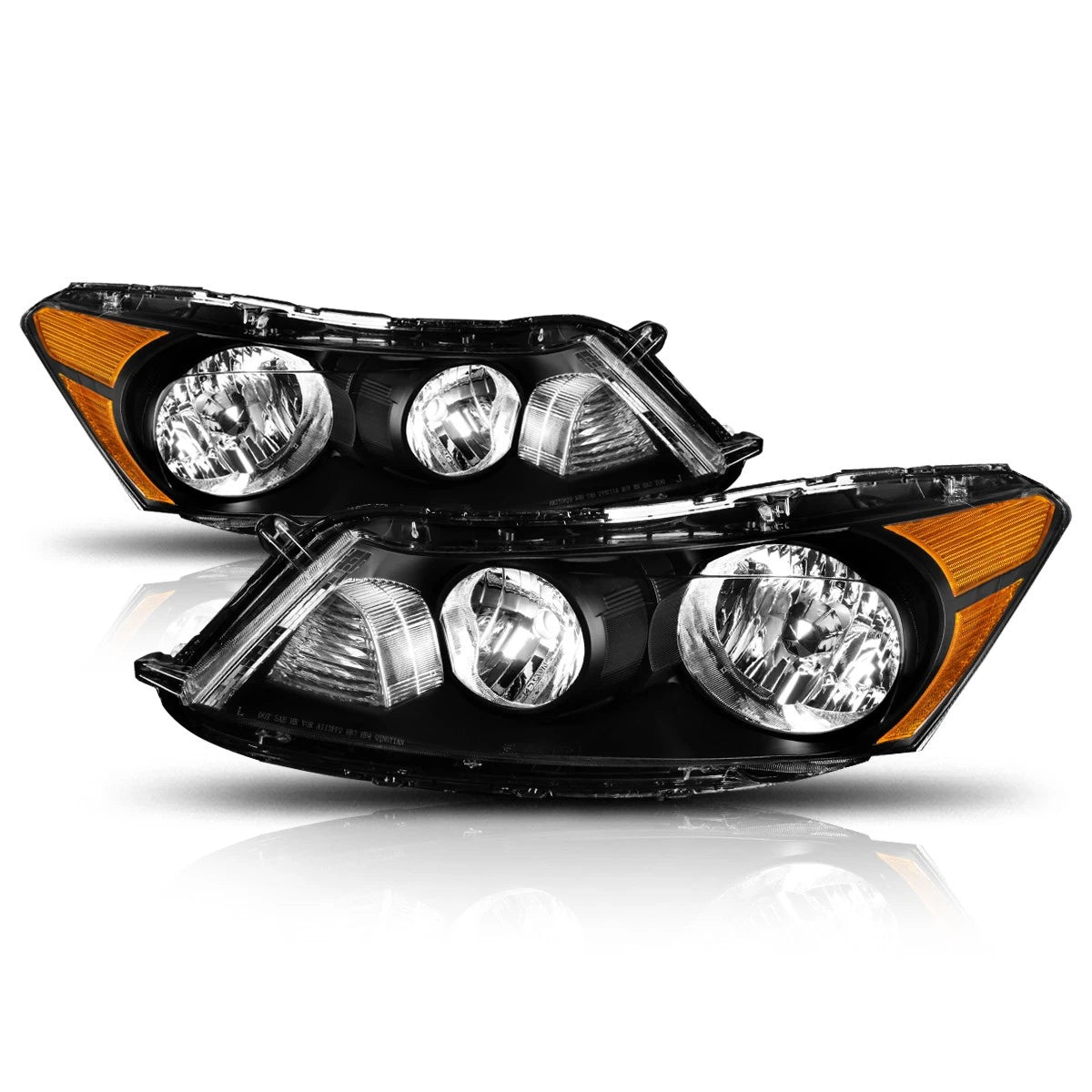 Headlight Assembly for Honda Accord Sedan (2008–2012) - Black Housing, Amber Signal