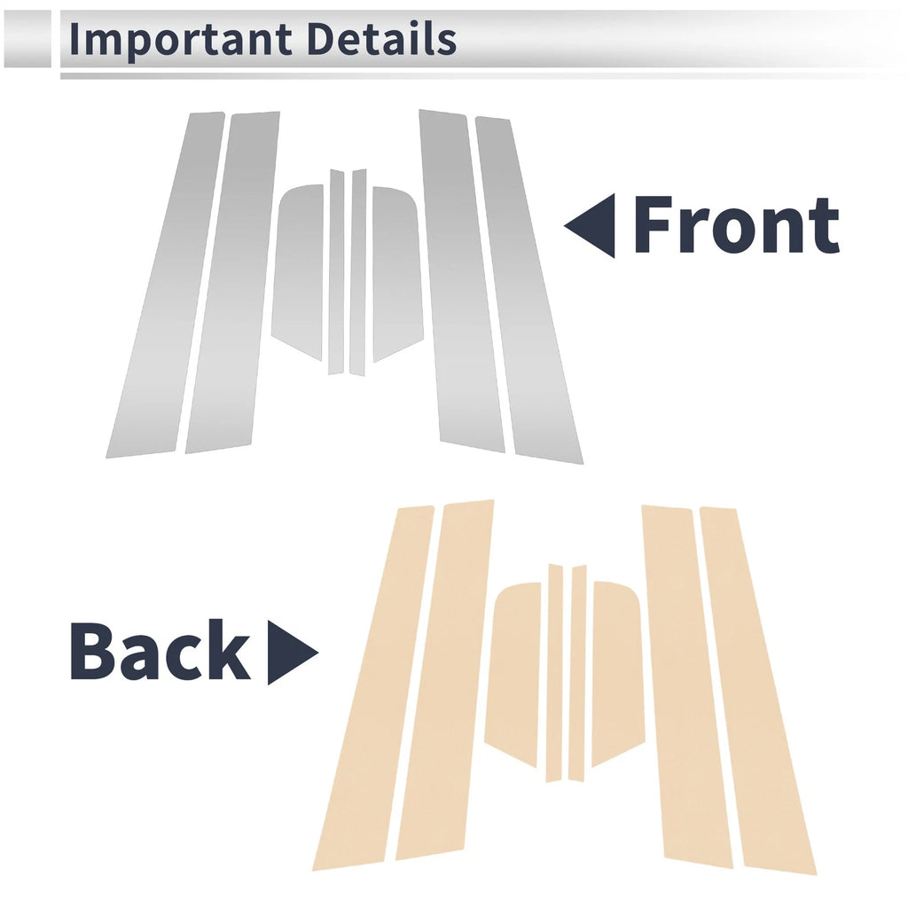 8 Pcs Door Pillar Window Trim for Mazda 3 Axela (2006–2012) Silver Tone