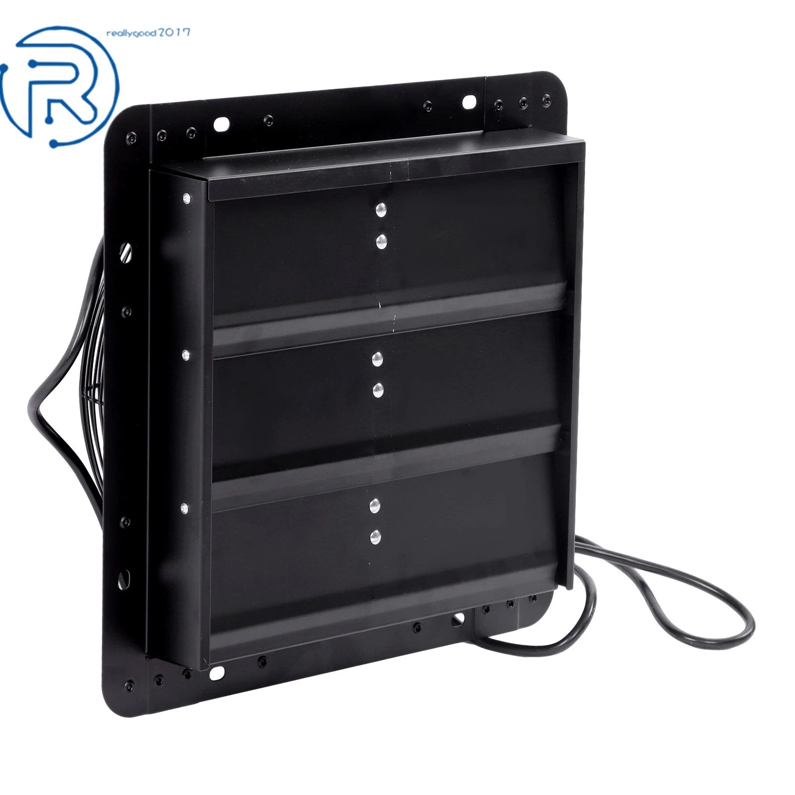 12" Black Aluminum Shutter Exhaust Fan for Greenhouse Garage