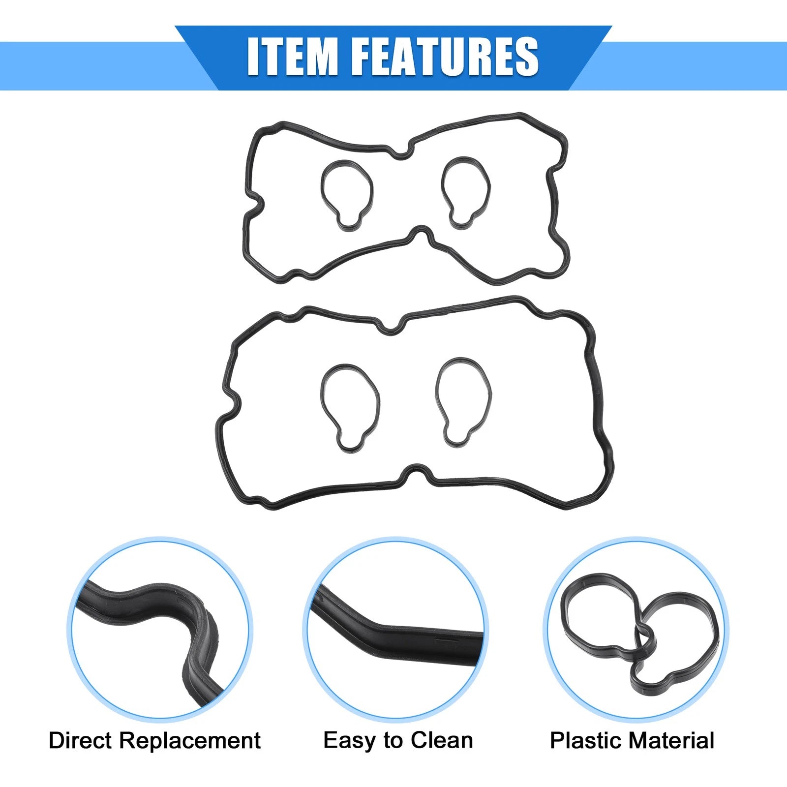 Valve Cover Gasket Kit for Subaru Forester (2004–2013) Rubber Black