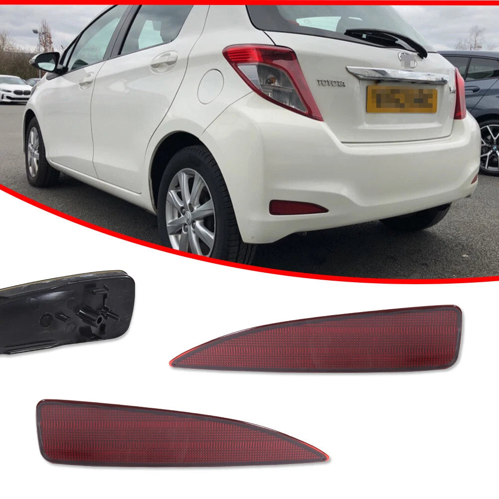 Pair Rear Bumper Reflector Lights for Toyota Yaris (2012–2014)