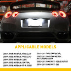 2X White LED License Plate Light for Nissan 350Z 370Z GTR G35 G37 (2003–2020)