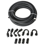 Braided Fuel Hose Line Kit with Swivel Hose End Fittings - 20 Feet