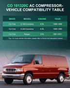 A/C Compressor for Ford E-150 E-250 E-350 Econoline, Explorer 4.0L (1991–1996)