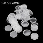 100 Pcs Clear Round Coin Holders Capsules 22mm Storage