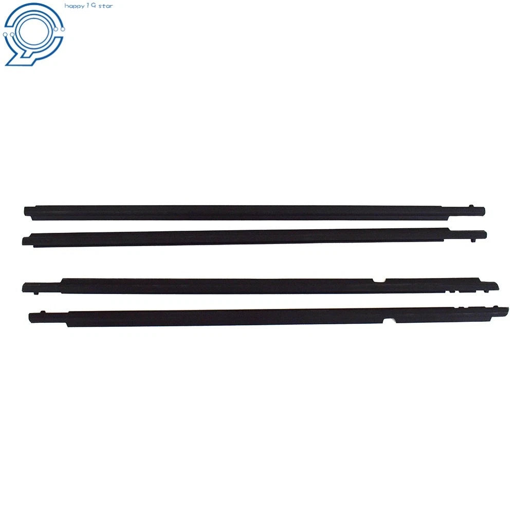 Set of 4 Black Weatherstrip Window Moulding Trim Seals for Toyota Corolla (2009–2012)