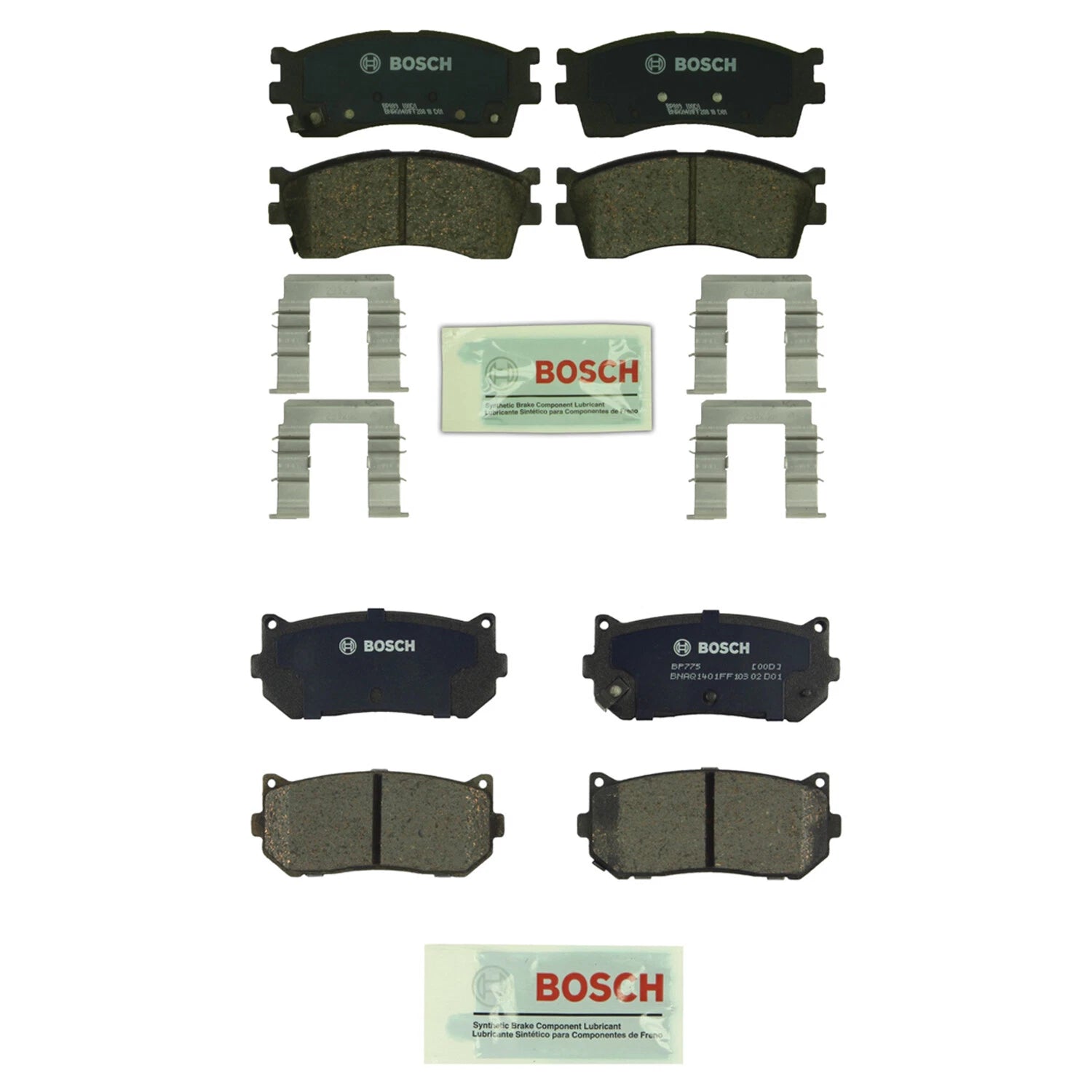 Set of 4 Bosch Quietcast Disc Brake Pads for Kia Sephia Spectra (1998–2009)