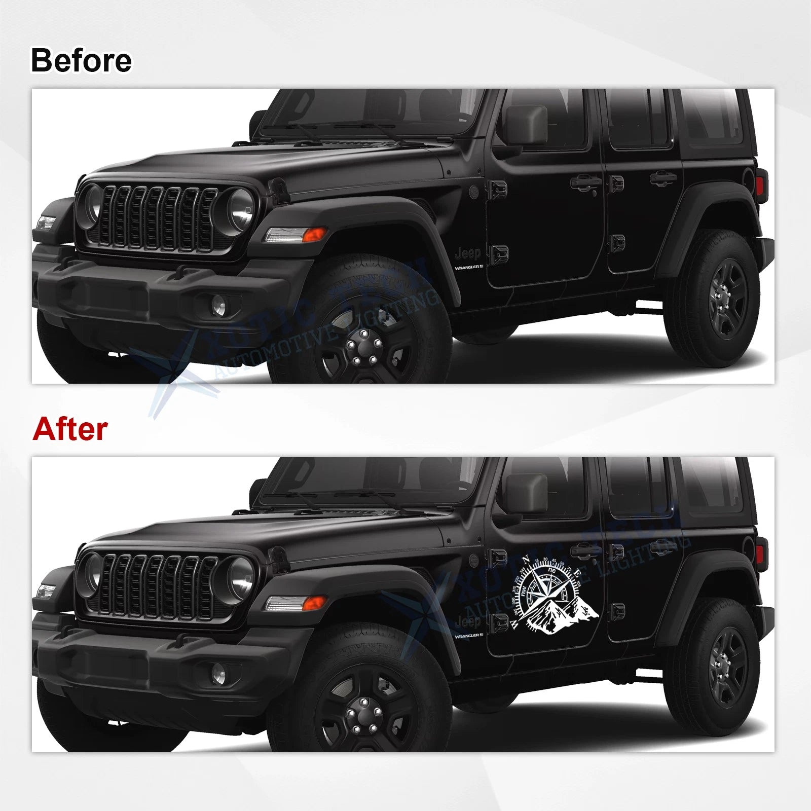 Compass Navigation Hood Sticker for Truck, Waterproof Vinyl (2010-2020)