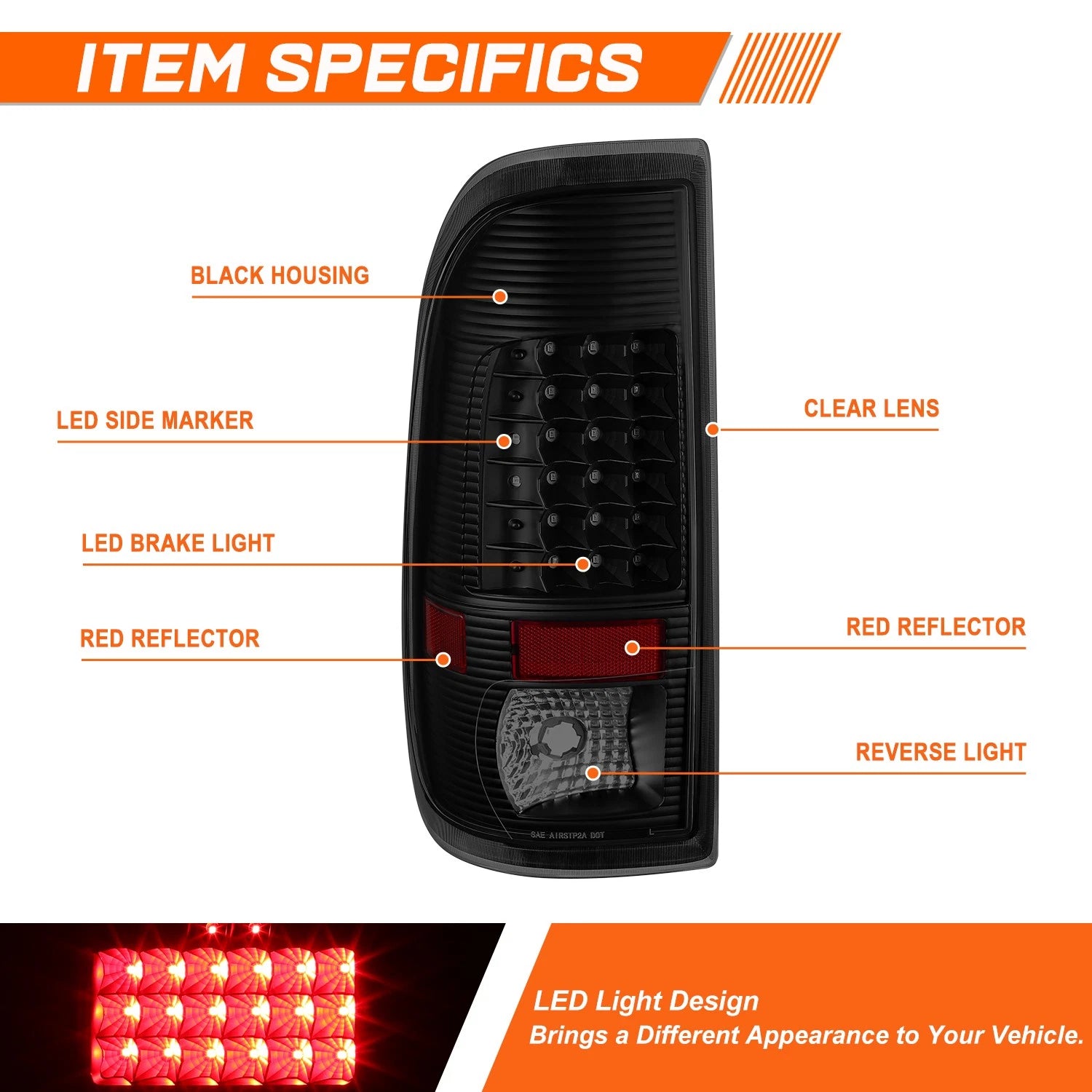 Full LED Tail Light for Ford Super Duty (2008–2016) - Tinted