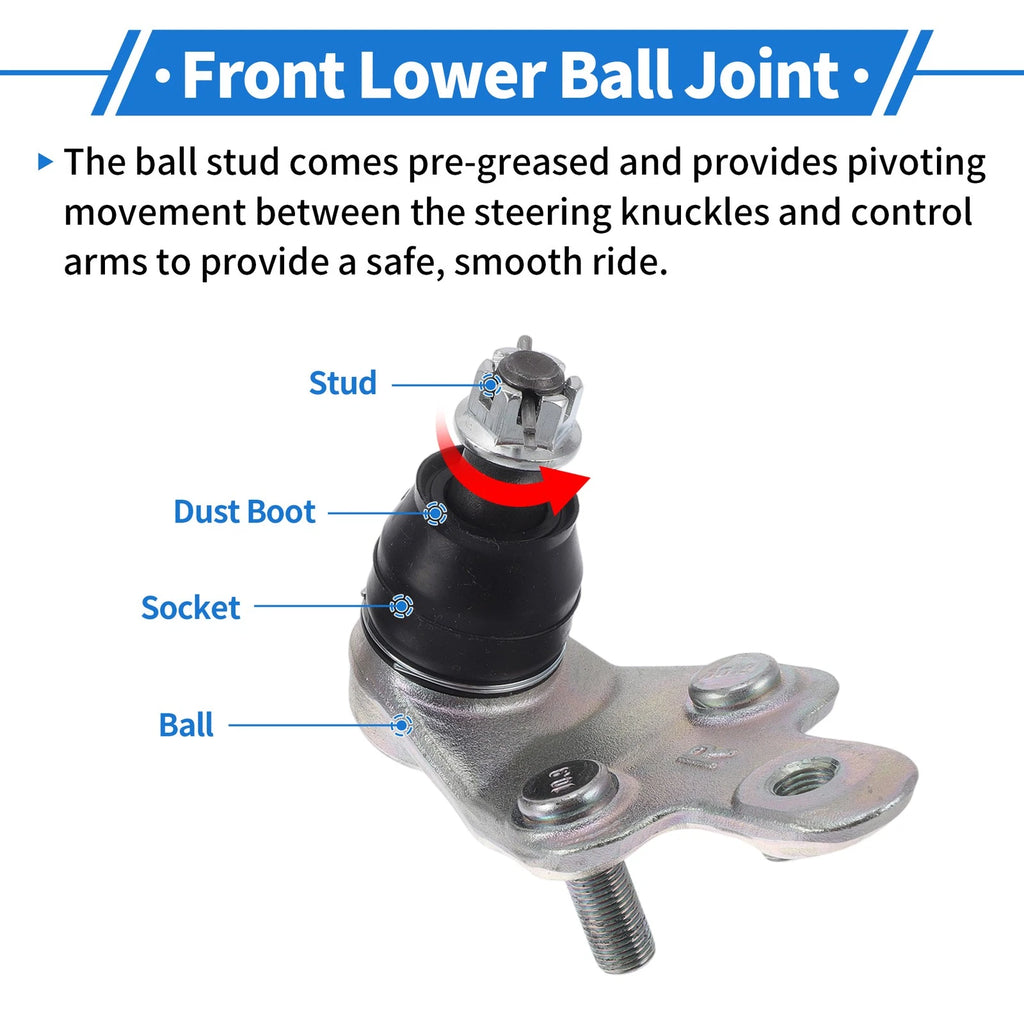 2X Front Lower Ball Joints for Toyota Avalon (2005–2018) No. 4334009130/4333009710