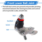 2X Front Lower Ball Joints for Toyota Avalon (2005–2018) No. 4334009130/4333009710