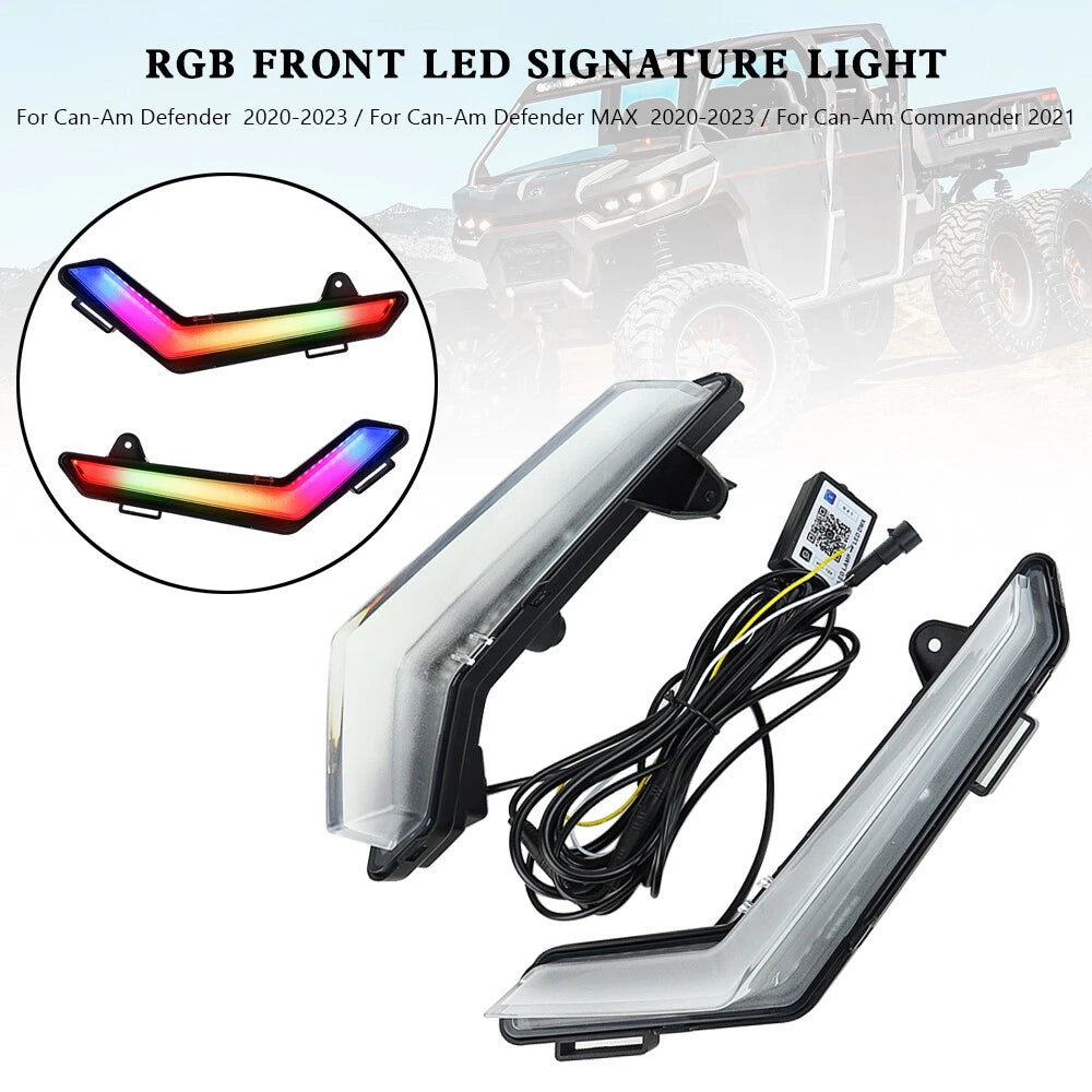 RGB Front LED Signature Light for Can-Am Commander Defender Max (2020–2023)