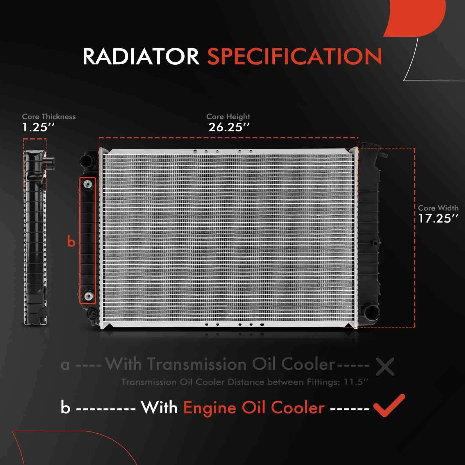 Radiator with Engine Oil Cooler for Buick Century Chevrolet Pontiac (1997–2005)