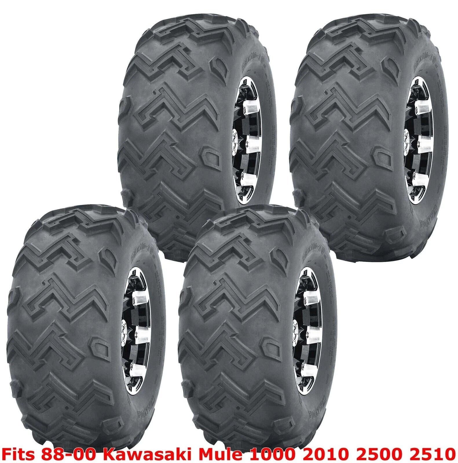 Set of 4 WANDA ATV Tires 22x11-10 for Kawasaki Mule 1000/2500/2510 (1988–2010)
