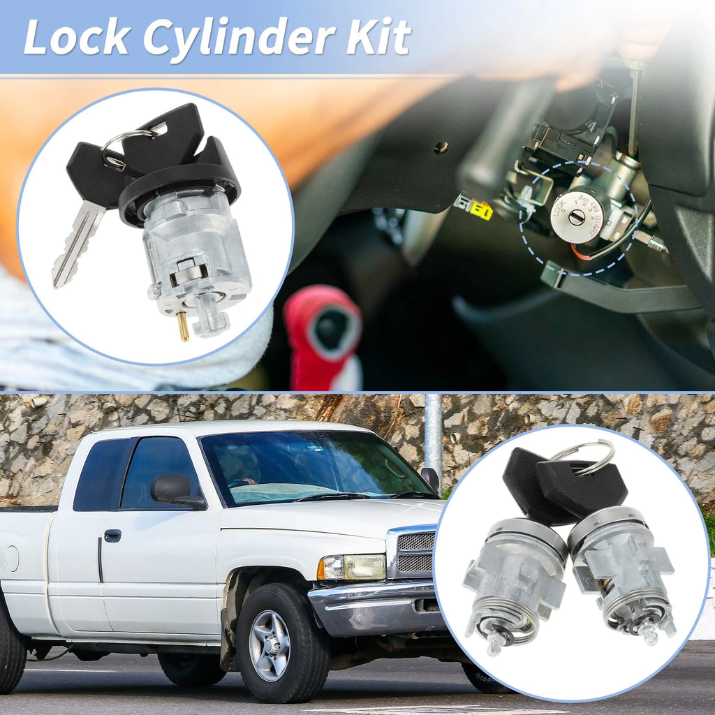 Ignition Lock Cylinder and Door Lock for Dodge Ram 1500 250 (No.5003845AA)