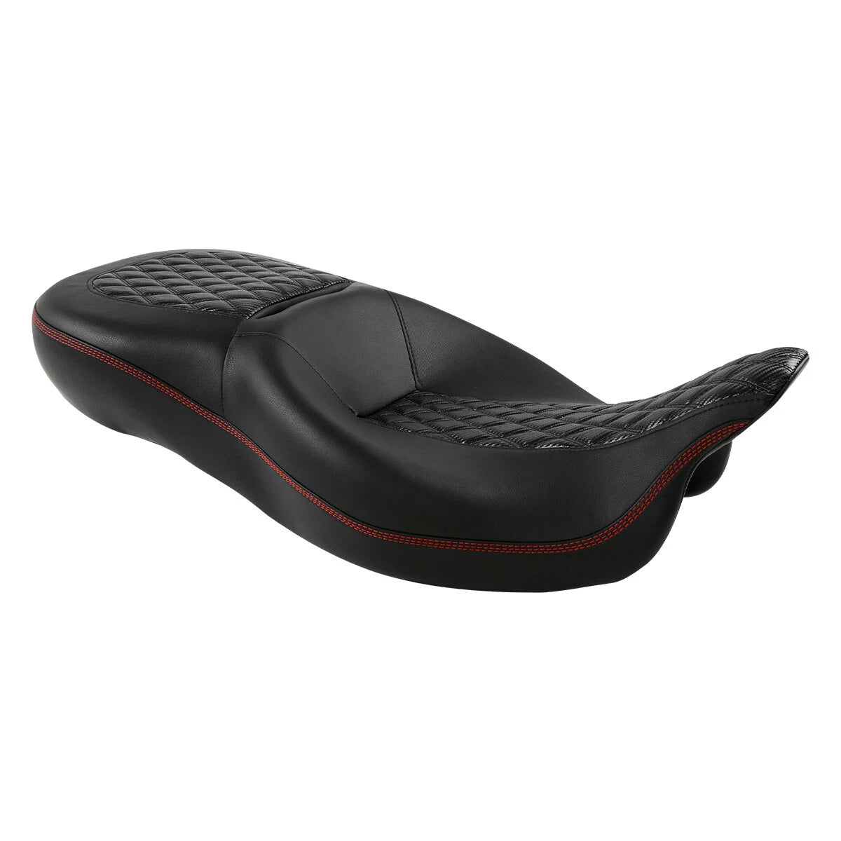 2X Black Red Driver Passenger Seats for Harley Touring Street Glide (2009–2023)